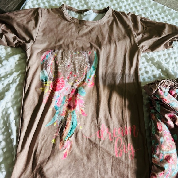 Boutique Dreamcatcher Feathers Skirt Set girls 14/16 - Picture 2 of 4